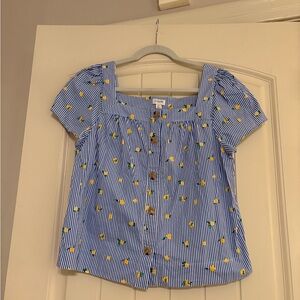 J. Crew Factory Blue Striped Top